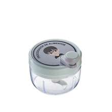 Picadora Manual para verduras, frutas, cebollas, pimienta, picadora, batidora, trituradora de ajo, utensilios de cocina, 1 unidad - 200 ml verde claro - Ver 2