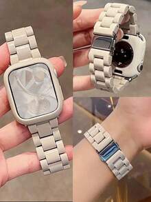 1 dây đeo đồng hồ nữ màu be thời trang, tương thích với Apple Watch 38mm 40mm 41mm 42mm 44mm 45mm 46mm 49mm, dây đeo tối giản, tương thích với Apple Watch Series 11 10 9 8 7 6 5 4 3 2 1 SE, tương thích với Watch S11 S10 S9 S8 S7 S6, dây đeo đồng hồ thông minh phong cách, tương thích với các loại dây đeo . - Màu be - Xem 1