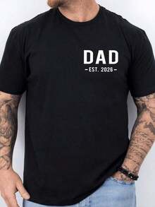 1PC Dad Est 2026 T-Shirt, New Dad Shirt, Gift For Dad, Pregnancy Announcement To Dad, Dad Surprise Gift, Dad Gift From Wife, Dad Birthday Gift - màu đen - Xem 8
