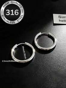 18K Gold Plated 316 Stainless Steel Hoop Earrings, Hypoallergenic Titanium Steel Earrings, Minimalist Versatile Hoop Earrings, Waterproof Jewelry For Women. Suitable For Summer Beach, Daily Commute, Work, Dating. Great Gift For Girlfriend, Best Friend On Valentine's Day, Birthday, Graduation. - Hoop - View 3