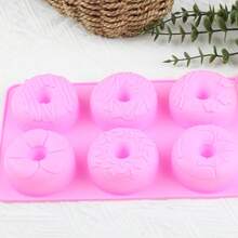 6-Cavity Silicone Mini Donut Cake Mold European Grade Silicone Non-Stick Cake Mold Suitable For Making Donuts, Jellies, Cupcakes - Multicolor - View 6