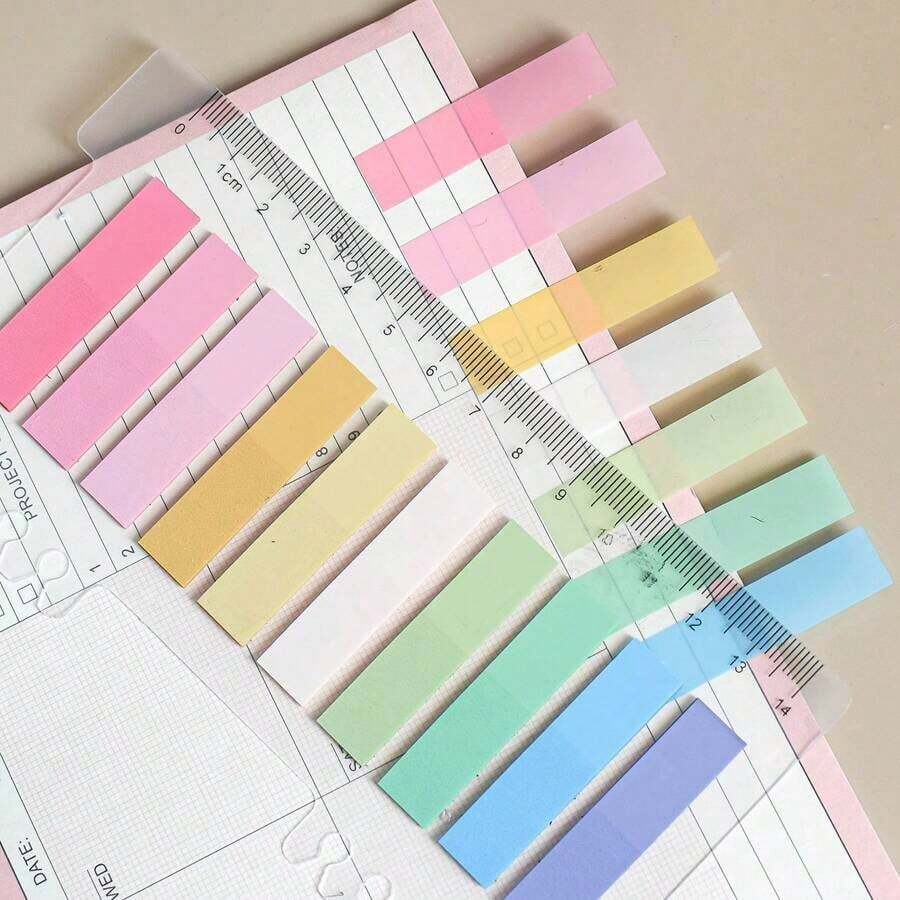 200 Sheets/Pack Pet Sticky Notes For Students, Messages, Indexes, Reminders, Re-Stickable Back To School - 多色的 - 查看 1