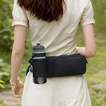 Everyday Waterproof Waist Bag With Bottle Pocket, Casual Crossbody Fanny Pack For Men & Women - 黑色 - 查看 3