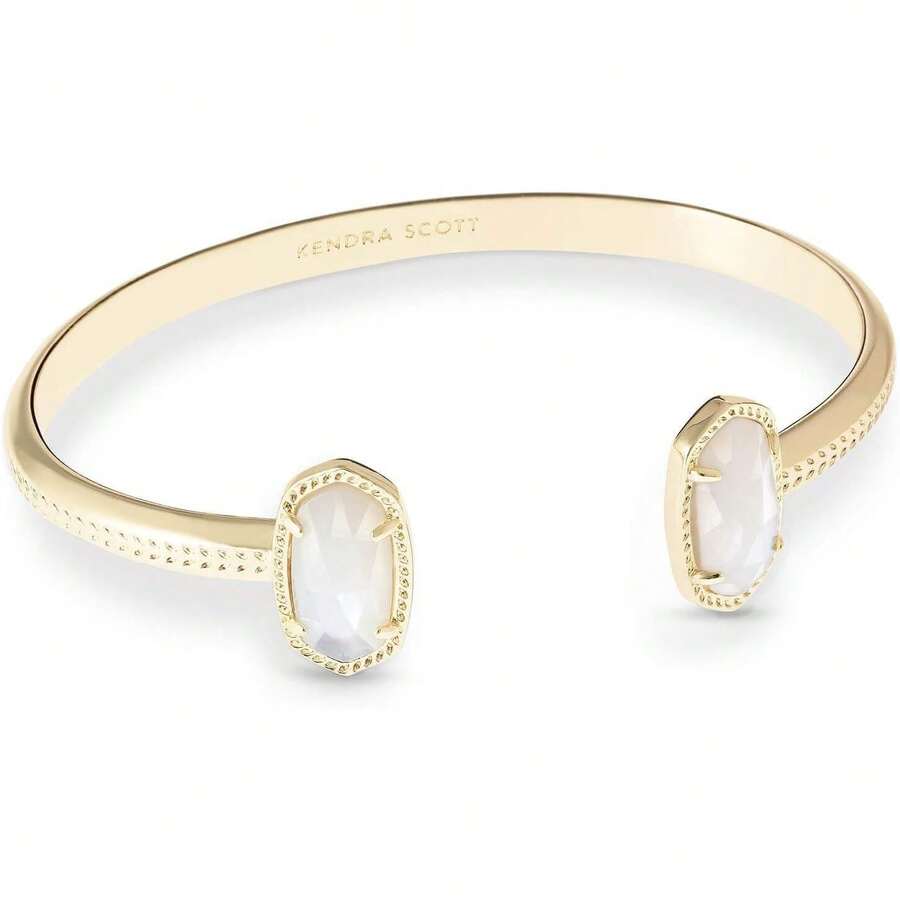 Elton Cuff Bracelet For Women, Fashion Jewelry - 黃金 - 象牙珍珠母 - 查看 1