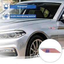 2PCS 3D USA Flag Car Emblem American Flag Alloy Vehicle Front Fender Badge Sign Sticker Patriotic Declaration Automotive Exterior Decorations Universal For Van Truck Sedan - 美國國旗 - 查看 4