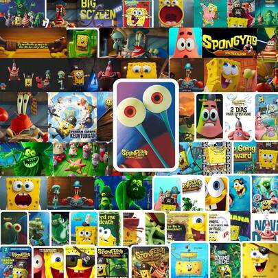 SpongeBob SquarePants 65张电影海盗主题装饰贴纸，可爱卡通人物贴纸，适用于剪贴簿、日记本、笔记本、手机壳、行李箱、吉他、头盔、水瓶等DIY工艺品，卡哇伊桌面装饰，派对礼品，送给粉丝和文具爱好者的礼物