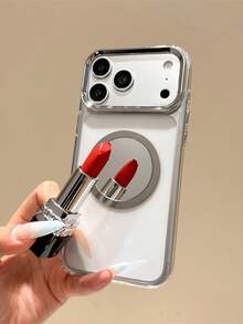 1pc Metal Rings Mobile Phone Case, Selfie Mirror Sticker, Magnetic Sheet Ultra-Thin Self-Adhesive Magnetic Metal Sticker Mirror Surface, Apply Universal Magnetic Sheet.For IPhone17Promax/17Pro/17/17Air/16ProMax/16Pro/16/16Plus/15ProMax/15Pro/15/15Plus/14ProMax/14Pro/14/14Plus/13ProMax/13Pro/13/12ProMax/12Pro/12/11 Smartphone Case, Suitable For Both Men And Women - Clear - View 2