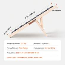 VEVOR Dog Ramp, Folding Pet Ramp For Bed, Adjustable Dog Ramp For Small, Large, Old Dogs & Cats, Wooden Pet Ramp With 39.3" Long Ramp, Adjustable From 15" To 22", Suitable For Couch, Sofa, Car - 39.3" Long - View 11