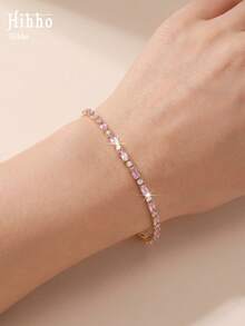 Hihho 1pc Unique Colorful Crystal Geometric Design Bracelet, Multiple Colors Available, Minimalist Fashionable Versatile Dopamine Bracelet, Suitable For Daily Wear And Holidays - Bracelet - View 12