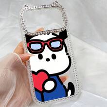 スマホケースラインストーンフレーム猫耳透明ケースキラキラ女性向けスマホケースクリア/ラインストーン付き/ソフトTPU耐衝撃カメラレンズ保護傷防止苹果17proMax/17pro/17/11/12/13/14/15/15Pro/15PluS/15ProMax/16/16Pro/16PluS/16ProMax/贈り物に最適高級感大人上品インスタ映え - 黄色 - チェックする 4