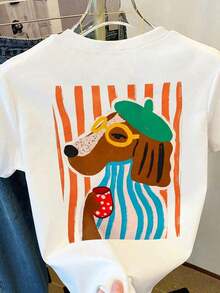 Mexican Basic Camiseta de mujer, camiseta de manga corta con gráfico de estilo casual de calle, top de verano lindo  New Launch - Blanco - Ver 3