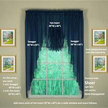 Today's Curtain Emelia Original Voile Swagger Par de 63 Pulgadas, Azul Marino, 90 Pulgadas de Ancho x 63 Pulgadas de Largo - Azul marino - Ver 7