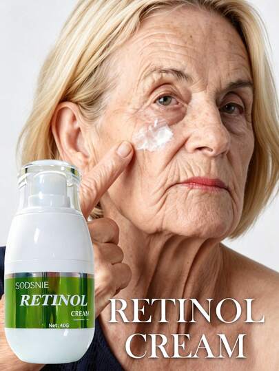 SODSNIE Crema hidratante con retinol 40g, cuidado de la piel antiedad con colágeno, mejora el aspecto apagado, reafirmante e hidratante, crema facial diaria para el cuidado de la piel