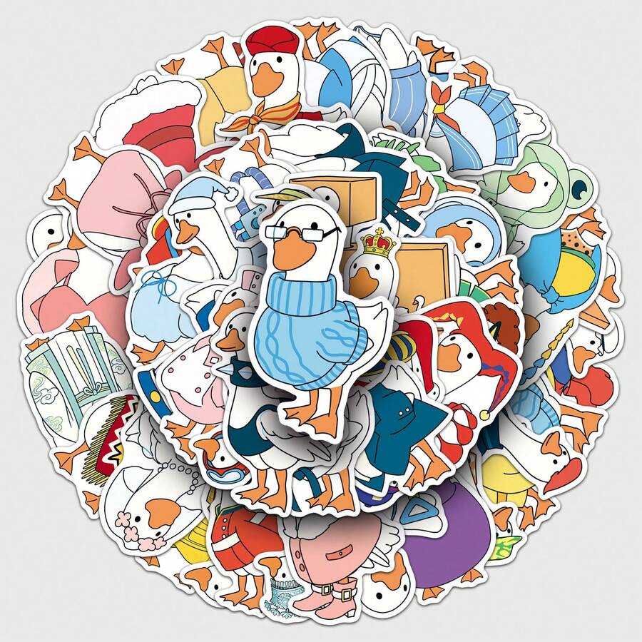 50张傻鹅表情包贴纸,复古ins风2D奇幻太阳ins Y2K都市美学贴纸,幽默搞笑的80年代90年代动漫贴纸,适用于剪贴簿、信封、水瓶、电脑、笔记本电脑、手机、行李箱、笔记本、冰箱、节日派对、圣诞节装饰、新年冬季 - 50pcs - 查看 1
