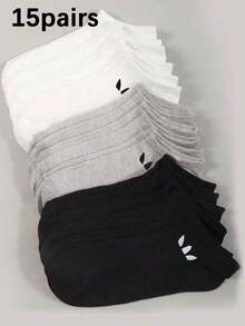 1/15/30 Pairs Unisex Solid Color Boat Socks, Invisible Socks, Minimalist Breathable Soft Comfortable Fashion, Sweat-Absorbing Moisture-Wicking, Suitable For Daily Outings, Couple Socks, All Seasons - Multicolor - View 6
