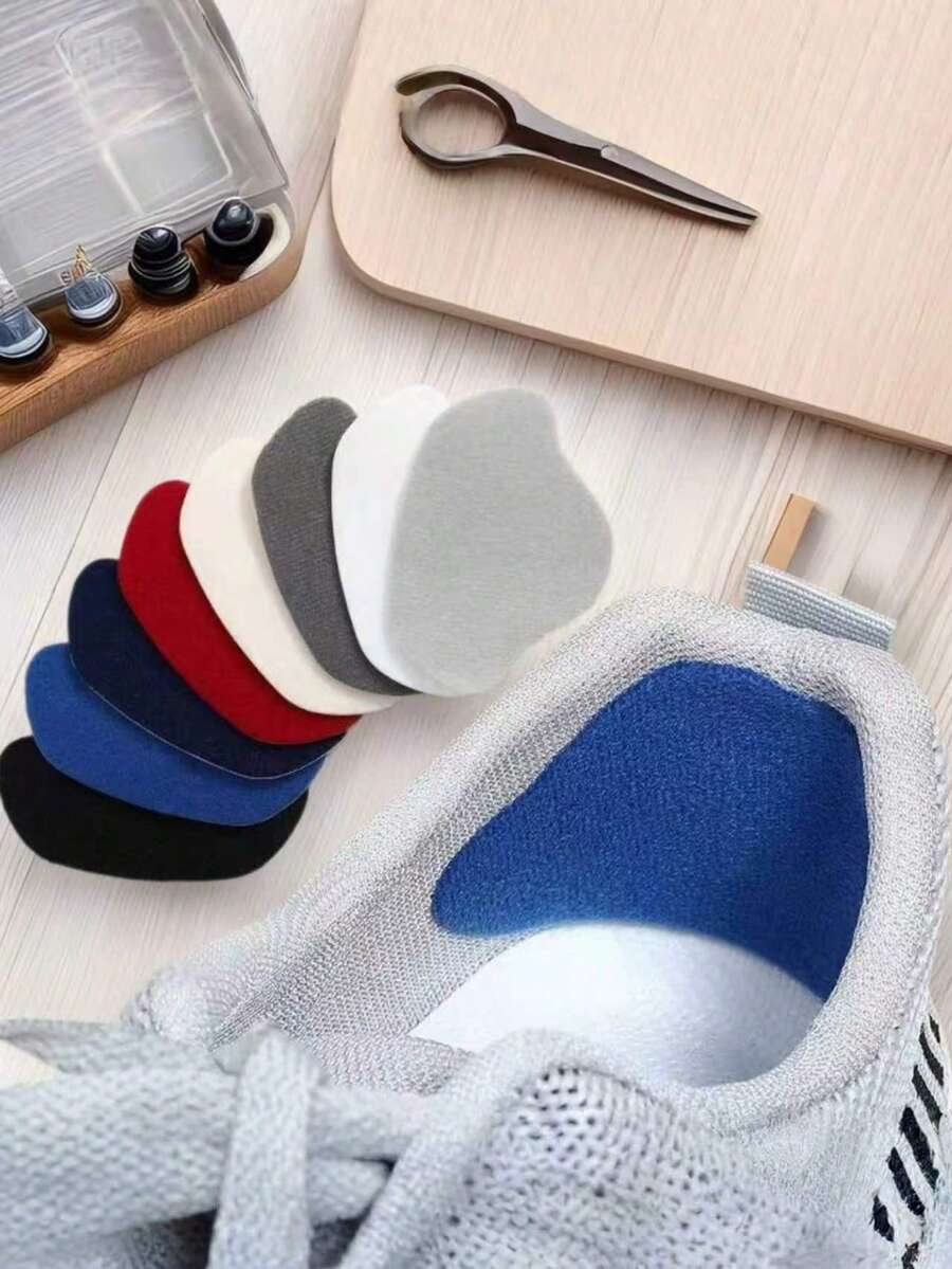 A Set Of 6 Self-Adhesive And Breathable Patches For Repairing Holes In Sports Shoes And Repairing Long-Term Wear Of Heels, Hidden Patches, 3-10g Each.