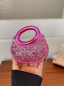 European And American Cross-Border Rhinestone Acrylic Clutch Bag, Luxury Mini Lipstick Studded Glitter Evening Bag For Women - Hot Pink - View 7
