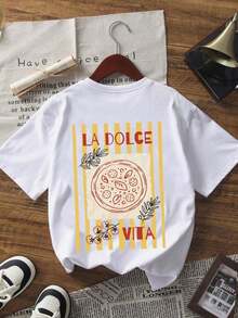 Camiseta de Manga Corta con Cuello Redondo, Estampado de Letras, Estilo Casual y Simple, de Alta Calidad, Nueva Colección de Verano, Versátil para Uso Diario, para Mujer, Nueva Llegada 2026 - 100% Algodón Transpirable, Ropa Deportiva Estilo Y2K, cuello redondo, 100% algodón, tejido suave, manga corta. - Blanco - Ver 3