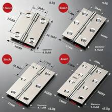 Premium Stainless Steel Hinge 1.5/2/3/4 inch 5/10/20pcs, Rustproof Flat Hinge for Door Cabinet Furniture Wooden Box - 1,5 pulgadas, 16 piezas - Ver 6