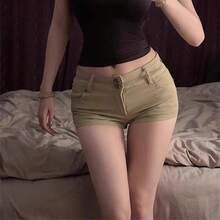 Low Waist Khaki Women Shorts 2026 Summer Fashion High Street Slimming Hot Pants Vintage Y2K Hot Girls Shorts - 卡其色 - 查看 4