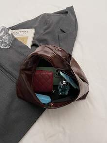 High-Quality Fashionable Minimalist Versatile Shoulder Bag, High-End Handbag For Women - Coffee - View 10
