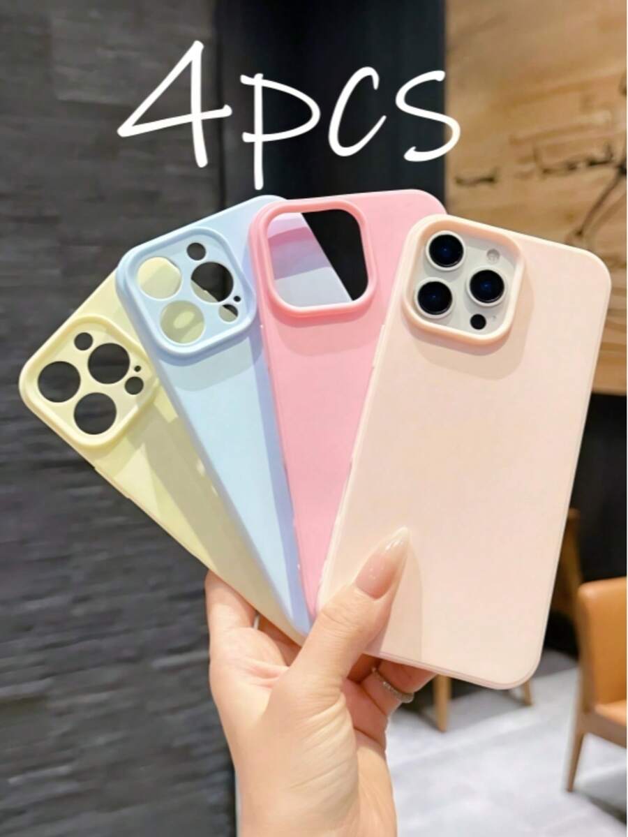 Bộ 4 ốp lưng điện thoại kiểu cổ điển mờ, giá cả phải chăng - Tương thích với Apple 13, 11, 12, 14/14 Pro Max, 15/15 Pro Max, 7/8, X/XS, XR, XS Max, 17, 17 Pro, Air, 17 Pro Max - Nhiều màu - Xem 1