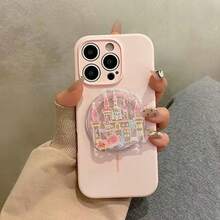 Pink Cartoon Element Castle Magnetic Phone Holder, Telescopic Stand, Desktop Foldable Support Bracket, Suitable As Holiday Gift, For Students, Friends, And Girlfriends Mother's Day Birthday Gift - Pink Castle - View 2