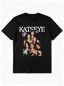Retro Katseye  T-Shirt, Katseye Beautiful Chaos Album Shirt, Katseye Gnarly Shirt, Gabriela Shirt, Katseye Soft Is Strong Tee Sweater-Vintage Street Style Unisex Loose Cotton Short Sleeve Crew Neck T-Shirt, , T-Shirts For Men, Streetwear, Summer, - Đen 4 - Xem 1