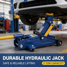 Perfect For Home Use! 2-Ton Low-Profile Hydraulic Jack, 4,000-Pound Capacity Hand-Operated Jack, Equipped With A Single-Piston Lifting Pump, Lifting Range From 5-1/8 Inches To 13 Inches, Steel Jack Suitable For Passenger Cars, Blue - Blue - View 6