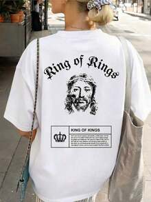 Women's Black Short Sleeve T-Shirt 2026 - Christian Praying Hands Print And "Prayer Works" - Vintage Faith Streetwear Style - Casual Summer T-Shirt - 白色 2 - 查看 2