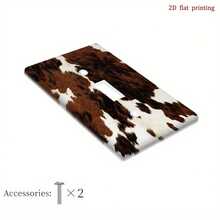 1pc 2D Flat Printed Brown & White Outlet Cover Plate, Light Switch Panel, Multiple Styles Available, Suitable For Bedroom, Kitchen, Home, 2D Flat Design - A - View 11