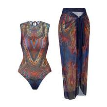 Cikini Quick Drying Printed One-Piece Swimsuit Beach Skirt Summer Beach Swimwear Bathing Suit For Women - Two-piece - View 13