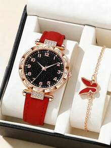 2pcs/Set Women's Starry Dial Watch + Bracelet Set - Exquisite Gift For Valentine's Day, Anniversary - Multicolor - View 4