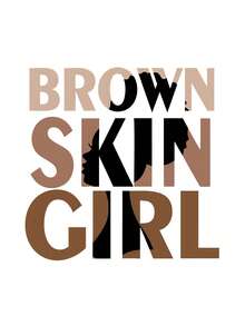 2pcs Girls Round Neck Short Sleeve T-Shirt, Printed With "BROWN SKIN GIRL", Casual & Comfortable For Spring/Summer - Multicolor - View 3