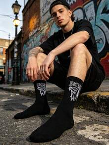 1/3 Đôi tất thể thao đa năng kiểu Mỹ in hình đại bàng, thiết kế unisex, thích hợp cho cả nam và nữ. - Nhiều màu - Xem 8