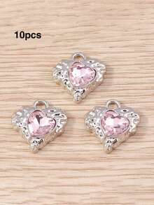 10/20/50/100 chiếc Mặt dây chuyền, bông tai, vòng tay, dây chuyền, móc khóa hình trái tim - Phụ kiện trang sức tình yêu bất đối xứng - hình trái tim - Xem 8