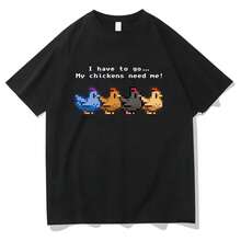 Camiseta  "Tengo que ir, mis gallinas me necesitan" para hombre/mujer, ropa Harajuku, camiseta unisex de algodón, camisetas con estampado gráfico. - 5 - Ver 8
