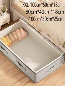 1 túi đựng đồ dùng nhà bếp, chăn, ga trải giường, quần áo, búp bê nhồi bông, túi sắp xếp ngăn kéo, túi đựng đồ dưới gầm giường kẻ sọc xám, túi sắp xếp tủ quần áo, chất liệu vải dày dặn được nâng cấp, tay cầm rộng rãi và thoải mái, thích hợp để cất giữ trong nhà, giường ngủ, kho hàng. - sự phân loại - Xem 3