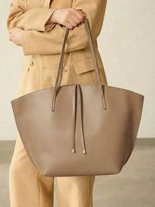 PREMIUM PU LEATHER OVERSIZED TOTE BAG - Xám - Xem 7