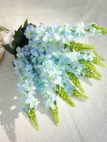 Pale Blue Artificial Tassel Flowers, Suitable For Home Decor, Desktop Decor, Photography Props, Office, Wedding Aisle Decor And Bridal Party Decoration - Baby Blue - View 3