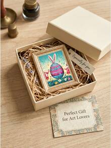 Easter Egg Framed Magnet, Vintage Floral Custom Fridge Magnet, Whimsical Boho Home Decor, 7.7 X 6.5 Cm, Kitchen Note Holder Gift For Art Lovers, Women - 1PC - 查看 6