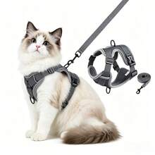 2pcs Cat Walking Harness And Leash Set, Escape Proof Soft Adjustable Cat Vest Harness, Easy Control Breathable Reflective Jacket Suitable For Large Cats And Small Dogs - Multicolor - View 6