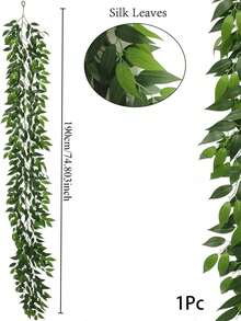 1 vòng hoa dây leo nhân tạo dài 74,80 inch, vòng hoa trang trí lá xanh giả. Cây nhân tạo. Những cây xanh giả này có thể được sử dụng để trang trí bàn, trang trí sân vườn, trang trí đám cưới, trang trí nhà cửa, trang trí phòng ngủ, trang trí phòng khách, trang trí tường. - Nhiều màu - Xem 7