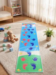 Alfombra de aventura portátil para acondicionamiento físico - Alfombra de juego de manos y pies para baby shower, fiesta de cumpleaños, con superficie fácil de limpiar y diseño plegable, ideal para viajes de camping, unión familiar - Multicolor - Ver 7