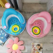 1 pieza Silla inflable multifuncional de aprendizaje para bebés; Andador inflable con forma de platillo volador; Asiento inflable adecuado para bebés de 3 meses en adelante. - Multicolor - Ver 2