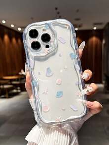 Funda de teléfono con diseño de estrella de mar y concha de colores, adecuada para iPhone 17, 16 Pro Max, 14, 13, 12, 11 Pro Max, XS Max, X, XR, 8, 7, Plus, Mini, puede usarse como regalo de cumpleaños, para novia, novio o para uso personal - Multicolor - Ver 3