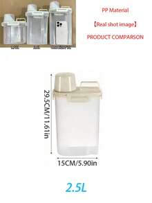 1pc/1.75L/2.5L/3L Laundry Detergent Storage Box, Household Plastic Soap Bucket, Canned Laundry Detergent Container, Special Storage Box, Large Capacity, Bottle Body And Lid Both Have Scales, With Handle, Buckle Design For Sealed Leak-Proof, Thickened PP Material, Laundry Tub, Laundry Liquid Bucket, Laundry Powder Bucket - White - View 9