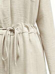 Mono de mujer casual de unicolor con solapa y manga larga, elegante para la primavera - Albaricoque - Ver 4
