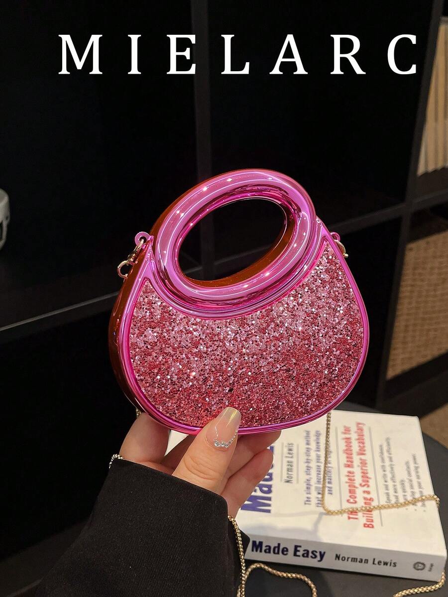 European And American Cross-Border Rhinestone Acrylic Clutch Bag, Luxury Mini Lipstick Studded Glitter Evening Bag For Women