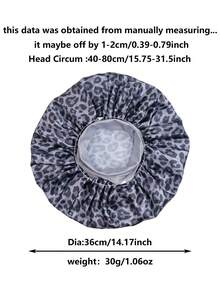 1 chiếc mũ ngủ bằng lụa dùng để quấn tóc, che đầu, bảo vệ tóc tết. - Họa tiết da báo xám - Xem 4